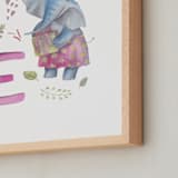 "E = Elephant" - Art Print in Elephant pink by Anastasia Semanina - Frame Close-up