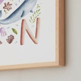 "N is for Narwhal" - Art Print in Narwhal blue by Anastasia Semanina - Frame Close-up