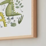 "A = Alligator" - Art Print in Alligator green by Anastasia Semanina - Frame Close-up