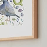 "Q is for quail" - Art Print in Quail grey by Anastasia Semanina - Frame Close-up
