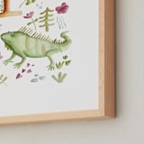"I is for Iguana" - Art Print in Iguana green by Anastasia Semanina - Frame Close-up