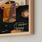 "Flaming Banksia" - Art Print in Golden Mustard by Lee-Anne Schmidt - Frame Close-up