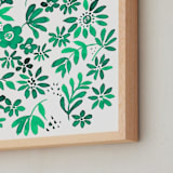 "garden party time" - Art Print in emerald green by Tae Lee - Frame Close-up