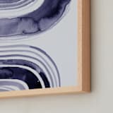 "ABSTRACT STRIPES path" - Art Print in navy purple by Tae Lee - Frame Close-up