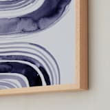 "ABSTRACT STRIPES path" - Art Print in navy purple by Tae Lee - Frame Close-up