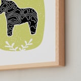 "Dear Dala" - Art Print in Celery by Alicia Youngken - Frame Close-up