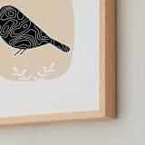 "Birdie" - Art Print in Tangerine Dream by Alicia Youngken - Frame Close-up