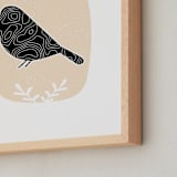 "Birdie" - Art Print in Tangerine Dream by Alicia Youngken - Frame Close-up