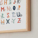 "ABC Doodles" - Art Print in Muted Rainbow by Kacey Floyd - Frame Close-up