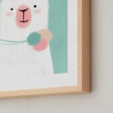 "Little Llama" - Art Print in Teal by iamtanya - Frame Close-up