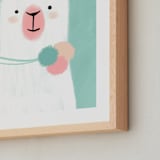 "Little Llama" - Art Print in Teal by iamtanya - Frame Close-up