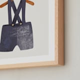 "Overalls" - Art Print in Bluebird by Haley Warner - Frame Close-up