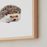 "Baby Hedgehog" - Art Print in Hedgehog Brown by Jieun K Rasband - Frame Close-up