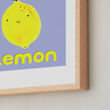 "My Fruity Family I" - Art Print in Light Purple by Marta Crea - Frame Close-up