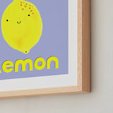 "My Fruity Family I" - Art Print in Light Purple by Marta Crea - Frame Close-up