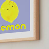 "My Fruity Family I" - Art Print in Light Purple by Marta Crea - Frame Close-up