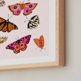 "Moths & Butterflies" - Art Print in Blush Pink by Shannon Kirsten - Frame Close-up