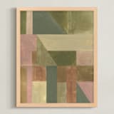 "Abstract geometry I" - Art Print in Moss Green by Lucrecia Caporale - Framed
