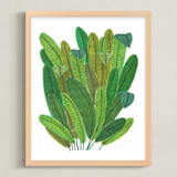 "Banana Leaf Bouquet" - Art Print in Tropical Green by Madeline Trait - Framed