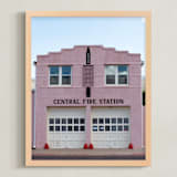 "Central Fire Station Marfa" - Art Print in Pink by Alison Holcomb - Framed