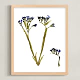 "Statice Purple" - Art Print in Royal Purple by Stick and Petal - Framed