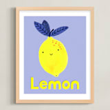 "My Fruity Family I" - Art Print in Light Purple by Marta Crea - Framed