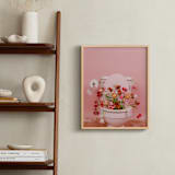 "Fertile Blooms" - Art Print in Tulip Field Pink by Theresa Bear - In a Room