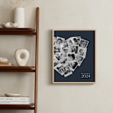 "Modern Heart Snapshot Mix® Cool Tones" - Framed Photo in Midnight Blue by Minted - In a Room