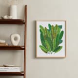 "Banana Leaf Bouquet" - Art Print in Tropical Green by Madeline Trait - In a Room