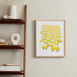 "Taxis in Traffic" - Art Print in White by BernadetteSosa - In a Room