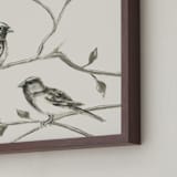 "Birds I" - Art Print in Sand by Teju Reval - Frame Close-up