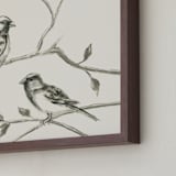 "Birds I" - Art Print in Sand by Teju Reval - Frame Close-up