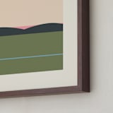 "Horizons Set 3" - Art Print in Grass Green by Roseanne Kenny - Frame Close-up