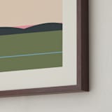 "Horizons Set 3" - Art Print in Grass Green by Roseanne Kenny - Frame Close-up