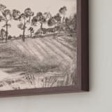 "Countryside II" - Art Print in Rose by Teju Reval - Frame Close-up