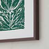 "Garden Print" - Art Print in Emerald Forest by Meggy Masters - Frame Close-up