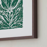 "Garden Print" - Art Print in Emerald Forest by Meggy Masters - Frame Close-up