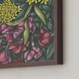 "Mediterranean Bush" - Art Print in Merlot by Cecilia Battaini - Frame Close-up