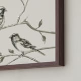 "Birds I" - Art Print in Sand by Teju Reval - Frame Close-up