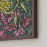 "Mediterranean Bush" - Art Print in Merlot by Cecilia Battaini - Frame Close-up