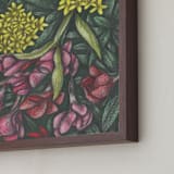 "Mediterranean Bush" - Art Print in Merlot by Cecilia Battaini - Frame Close-up