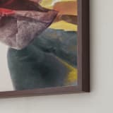 "La Fleur II" - Art Print in Taupe by Karen Kardatzke - Frame Close-up