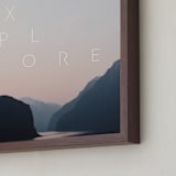 "Explore Your World" - Art Print in White by Amy Carroll - Frame Close-up