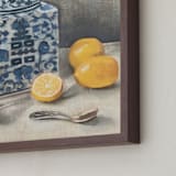 "Lemon Chinoiserie" - Art Print in Citrus by Laura Udall Miller - Frame Close-up