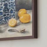 "Lemon Chinoiserie" - Art Print in Citrus by Laura Udall Miller - Frame Close-up