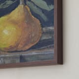 "Pear Still Life" - Art Print in Charcoal by Rachel Roe - Frame Close-up