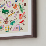 "Musical Alphabet" - Art Print in Retro Rainbow by DorothyDear Creations - Frame Close-up