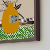 "Paper Still Life with Cup" - Art Print in Sand by Lee-Anne Schmidt - Frame Close-up