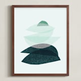 "paper blossoms II" - Art Print in sea glass by Carrie Moradi - Framed