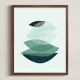"paper blossoms I" - Art Print in sea glass by Carrie Moradi - Framed